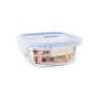 Hermetic Lunch Box Quttin Boho Transparent 550 ml (12 Units)