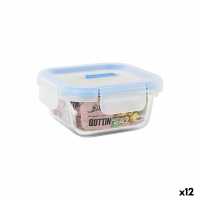 Hermetic Lunch Box Quttin Boho Transparent 0,3 L (12 Units)