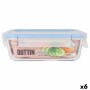 Hermetic Lunch Box Quttin Boho Transparent Rectangular 1 L (6 Units)