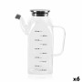 Cruet La Mediterránea Transparent Silver Metal Borosilicate Glass 1 L (6 Units)