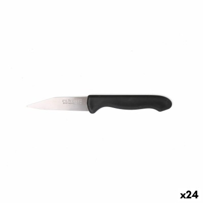 Peeler Knife Set Cuyfor Black Silver Stainless steel 7,5 cm 6 Pieces (24 Units)