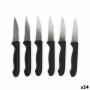 Peeler Knife Set Cuyfor Black Silver Stainless steel 7,5 cm 6 Pieces (24 Units)