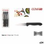 Jeu de couteaux d'éplucheur Cuyfor Noir Argenté Acier inoxydable 7,5 cm 6 Pièces (24 Unités)