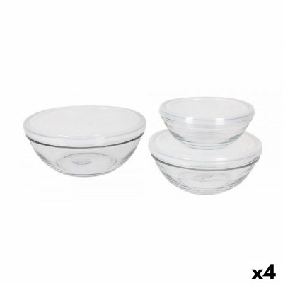 Set of bowls Duralex Lys With lid 3 Pieces (4 Units)  