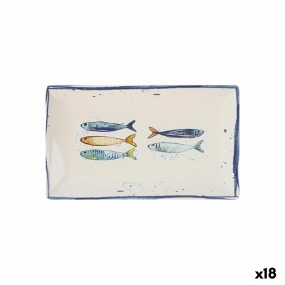 Serving Platter La Mediterránea Peixe Rectangular Fish 25,3 x 15 x 2 cm (18 Units)
