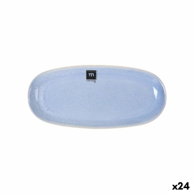 Serving Platter La Mediterránea Macarella blue Oval 25 x 12 x 2,2 cm (24 Units)