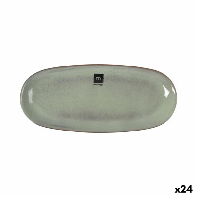 Serving Platter La Mediterránea Macarella green Oval 29 x 13,5 x 2,4 cm (24 Units)