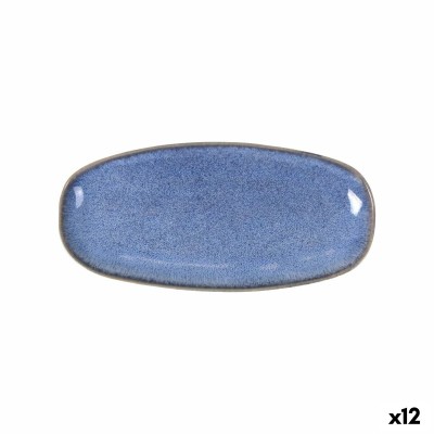 Serving Platter La Mediterránea Macarella blue Oval 33 x 14,8 x 2,7 cm (12 Units)