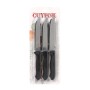 Meat Knife Set Cuyfor Black Silver 12 cm 6 Pieces (24 Units)