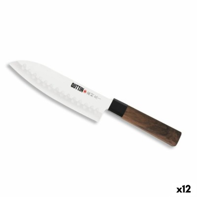 Kitchen Knife Quttin SANTOKU Takamura Brown Silver 17 cm (12 Units)