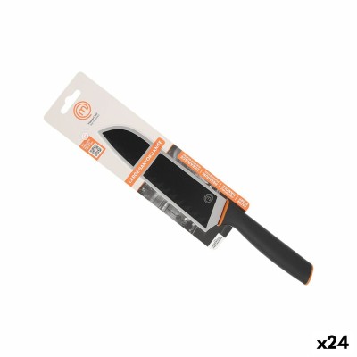Couteau de cuisine MasterChef Noir Argenté 18 cm (24 Unités)