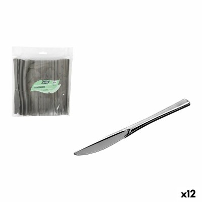 Set de couteaux réutilisables Algon Argenté Plastique 20 cm 50 Pièces (12 Unités)