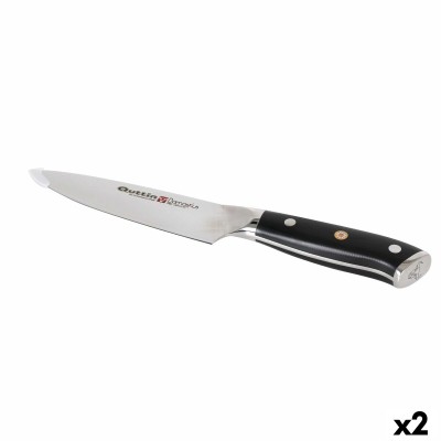 Kitchen Knife Quttin DAMASKUS Black Silver 15 cm (2 Units)