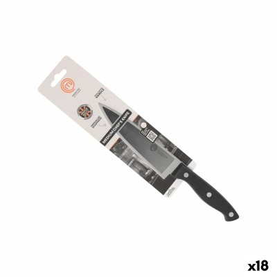 Couteau de cuisine MasterChef Chef Noir Argenté 15 cm (18 Unités)