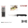 Ensemble de Couteaux Cuyfor Filo Noir Argenté 6 Pièces (24 Unités)