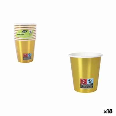 Set of glasses Algon Golden 200 ml 10 Pieces (18 Units)