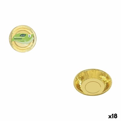Plate set Algon Golden 450 ml 6 Pieces (18 Units)
