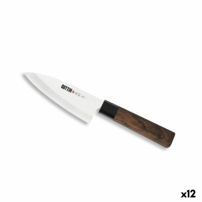 Couteau de cuisine Quttin DEBA Takamura Marron Argenté 11 cm (12 Unités)
