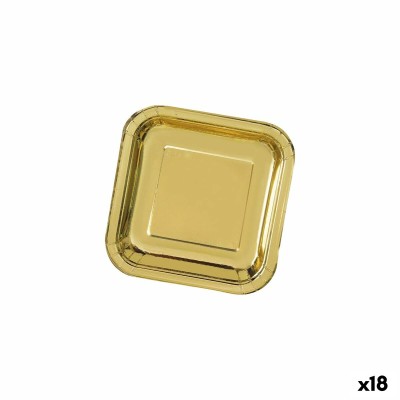 Plate set Algon Golden 26 cm 3 Pieces (18 Units)