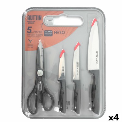 Knife Set Quttin Nero 5 Pieces (4 Units)