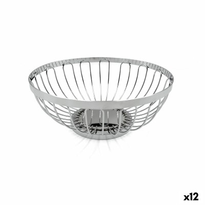 Corbeille à Pain My Bar Argenté Métal ø 20,5 x 8,5 cm (12 Unités)