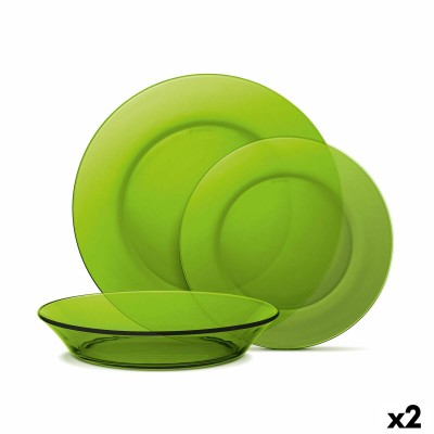 Service de Vaisselle Duralex Lys 12 Pièces Vert (2 Unités)