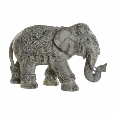 Decorative Figure DKD Home Decor Beige Multicolour Elephant Colonial 52 x 23 x 33 cm