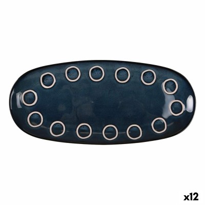 Plat à Gratin La Mediterránea Almudena Bleu Oblongue 33 x 14,8 x 2,7 cm (12 Unités)