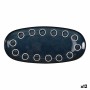 Serving Platter La Mediterránea Almudena Blue Oval 33 x 14,8 x 2,7 cm (12 Units)