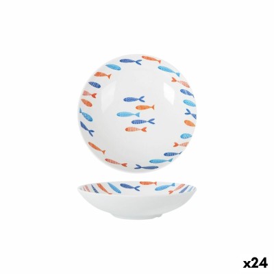 Assiette creuse La Mediterránea Poissons 21 x 5,3 cm (24 Unités)