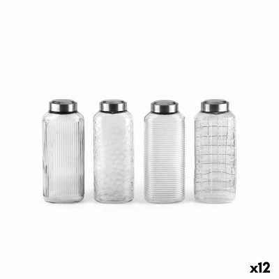 Glass Bottle La Mediterránea Glass Steel 1,3 L (12 Units)
