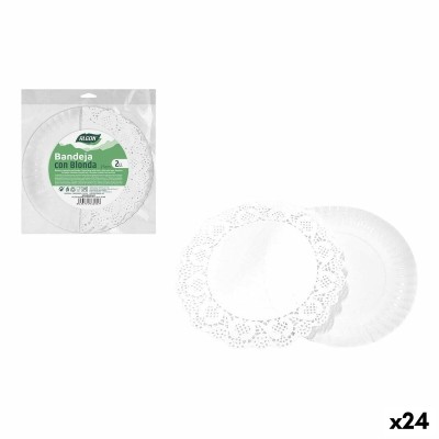 Lot de plateaux pour aliments Algon Rond 25 cm 2 Pièces (24 Unités)