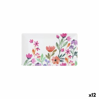 Plateau apéritif La Mediterránea Fleurs 25 x 15 x 2 cm (12 Unités)