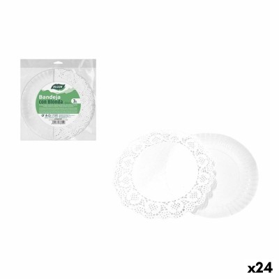Lot de plateaux pour aliments Algon Rond 20 cm 3 Pièces (24 Unités)