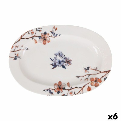 Plateau apéritif Toscana Fleurs Oblongue 30 x 20 x 2 cm (6 Unités)