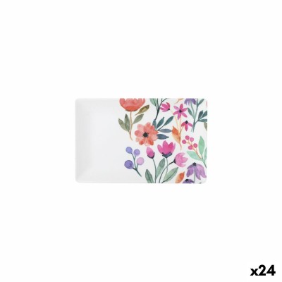 Plateau apéritif La Mediterránea Fleurs 20 x 13 x 2 cm (24 Unités)