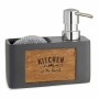 Distributeur de Liquide Vaisselle 2 en 1 Kinvara B5625B-A Polyrésine 15 x 13 x 6 cm (12 Unités)
