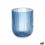 Glass Stripes Blue Crystal 270 ml (6 Units)