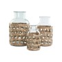 Vase Home ESPRIT Natural Crystal 18,3 x 18,3 x 30 cm (3 Pieces)