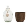 Vase Home ESPRIT Transparent Dark brown Crystal Natural Colonial 26 x 26 x 39 cm