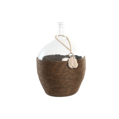 Vase Home ESPRIT Transparent Dark brown Crystal Colonial 37 x 37 x 55 cm