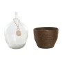 Vase Home ESPRIT Transparent Dark brown Crystal Colonial 37 x 37 x 55 cm