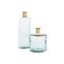 Vase Home ESPRIT Transparent Rushes Recycled glass Natural 25 x 25 x 75 cm