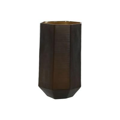 Vase Home ESPRIT Dark grey Crystal Modern 18 x 18 x 31 cm