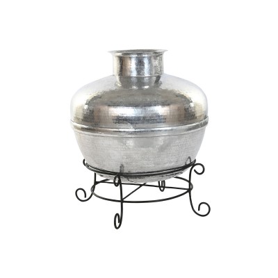 Vase Home ESPRIT Noir Argenté Aluminium Fer 75 x 75 x 90 cm