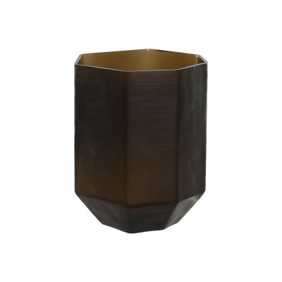 Vase Home ESPRIT Dark grey Crystal Modern 18 x 18 x 22 cm