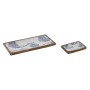 Jeux de plateaux Home ESPRIT Bleu Blanc Naturel méditerranéen 40 x 19 x 2,5 cm (2 Unités)