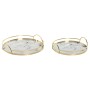 Jeux de plateaux Home ESPRIT Blanc Doré Moderne 30 x 30 x 6 cm (2 Unités)