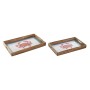 Jeux de plateaux Home ESPRIT Multicouleur Bois de manguier 43,5 x 27 x 5,5 cm (2 Unités)