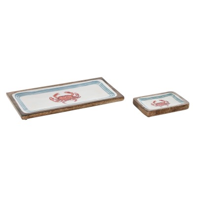 Jeux de plateaux Home ESPRIT Multicouleur méditerranéen 40 x 19 x 2,5 cm (2 Unités)